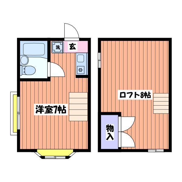 第二アドバンス(ワンルーム/2階)の間取り写真