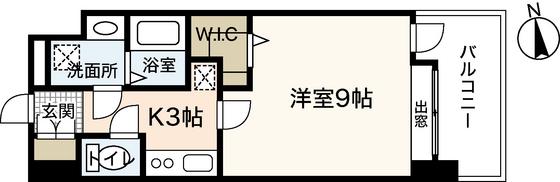 パークフラッツ土橋(1K/6階)の間取り写真