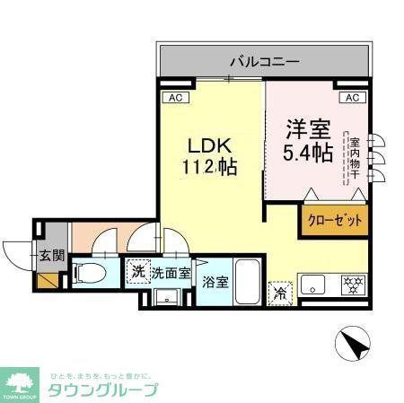 D-SOLACE新千葉3丁目(1LDK/2階)の間取り写真