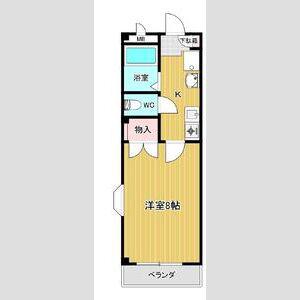 シャトー21(1K/1階)の間取り写真