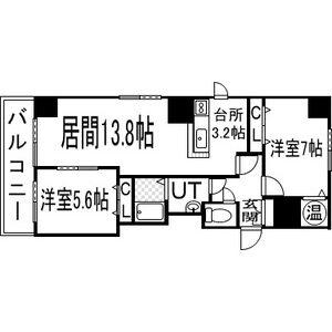 ブリーズN36(2LDK/9階)の間取り写真