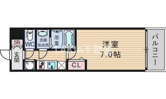 レジュールアッシュウエストレジス(1K/10階)の間取り写真