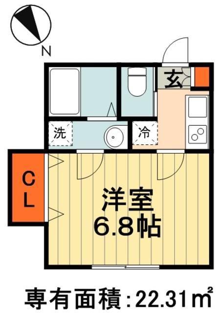 レオパレス亀井町(1K/2階)の間取り写真