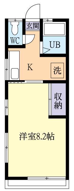 ホワイトハイツII(1K/1階)の間取り写真