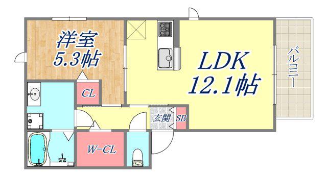 アイビーコート(1LDK/3階)の間取り写真