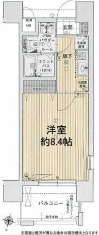 ライジングコート深江本町フラワーパーク(1K/9階)の間取り写真