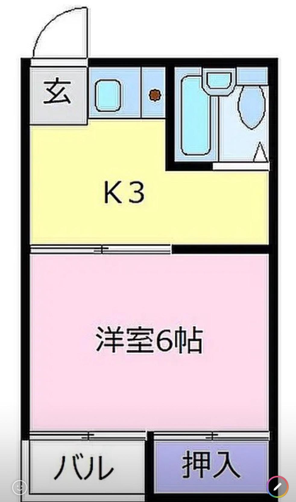 YAND玉出(1K/4階)の間取り写真