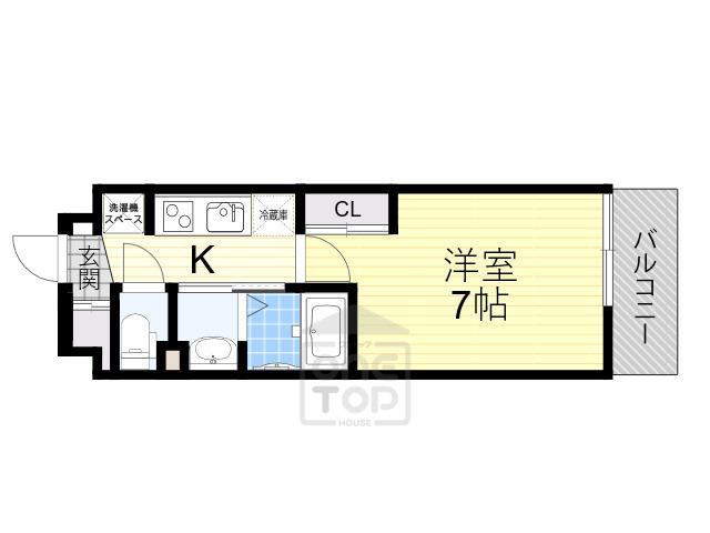 LUXE新大阪Ⅵ(1K/1階)の間取り写真