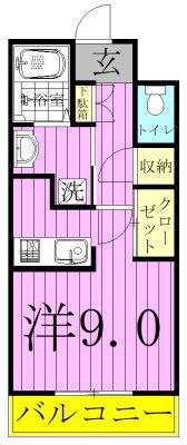 コートウィッシュ(ワンルーム/4階)の間取り写真