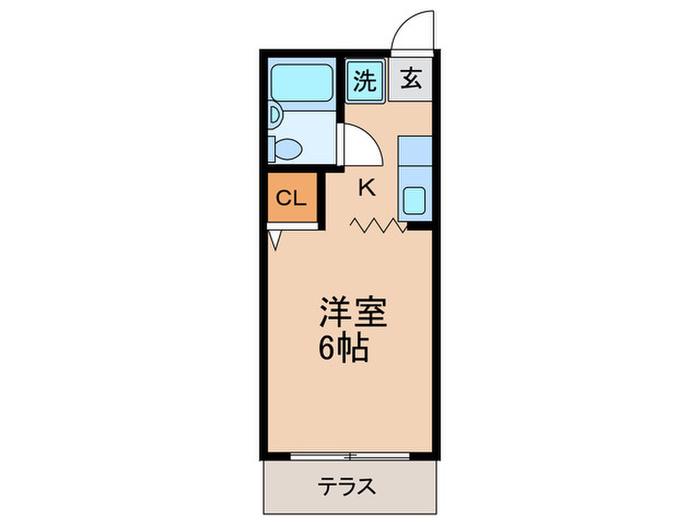 弥生レジデンスA棟(1K/1階)の間取り写真