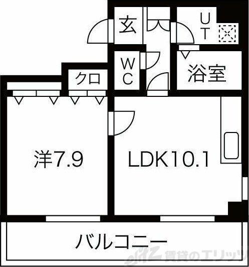 ルミネソレイユIII(1LDK/4階)の間取り写真