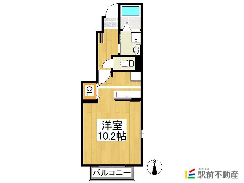カーサソレイユ三番館(1K/1階)の間取り写真