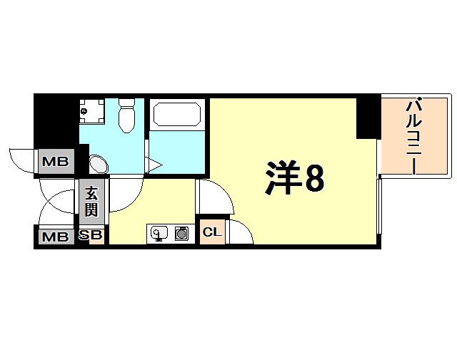 S-FORT西宮(1K/7階)の間取り写真