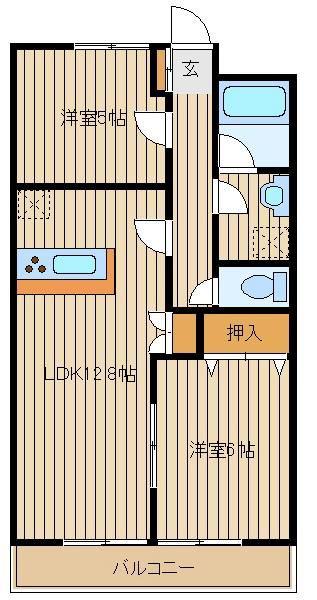 メゾン・ド・下屋敷I(2LDK/3階)の間取り写真