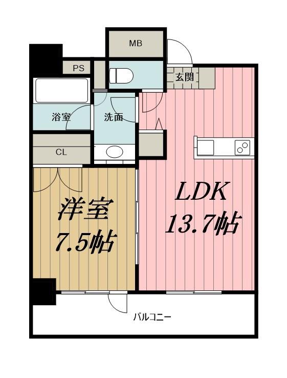 SEASCAPE千葉みなと(1LDK/10階)の間取り写真