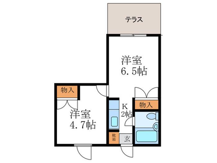 フォーレス鞍馬口(2K/1階)の間取り写真