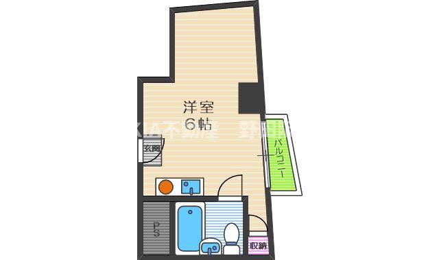 メガロコープ福島(ワンルーム/8階)の間取り写真