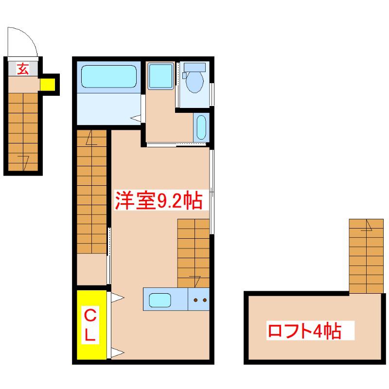 CERVO(ワンルーム/2階)の間取り写真