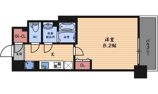 BPRレジデンス新梅田(1K/11階)の間取り写真