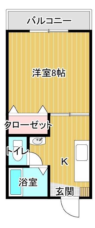 カレンハイツ(1K/2階)の間取り写真