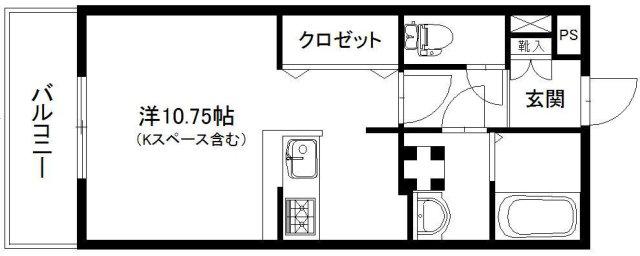 DIVA(ワンルーム/4階)の間取り写真
