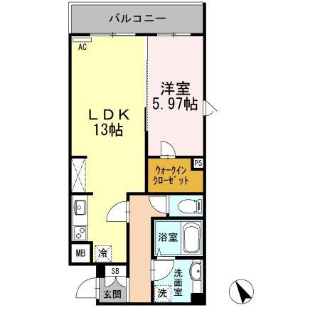 CALLISTO(1LDK/4階)の間取り写真