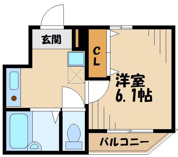 タウンフィールドIIB(1K/2階)の間取り写真