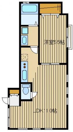 ヒルズ富士見台(1LDK/1階)の間取り写真