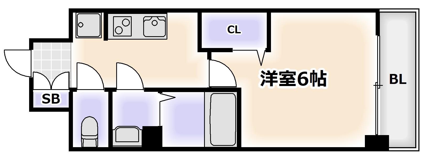 ファステート難波ヴィラント(1K/10階)の間取り写真