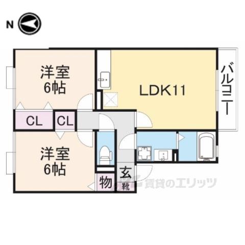 コンフォール(2LDK/2階)の間取り写真