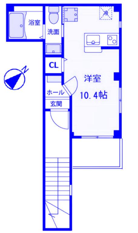 パルテール蒔田(ワンルーム/4階)の間取り写真