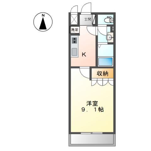 ベルメゾン SKY(1K/1階)の間取り写真