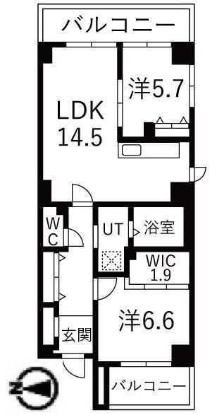 アクティ目黒駅前(2LDK/8階)の間取り写真