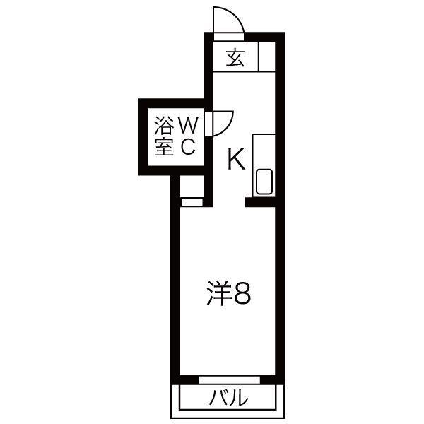 メゾン603(1K/3階)の間取り写真