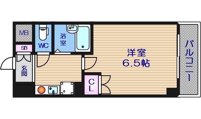 リバティ桜川(1K/2階)の間取り写真