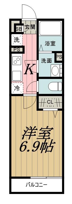 リブリ・西千葉(1K/3階)の間取り写真