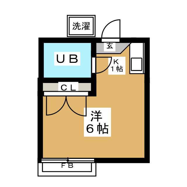 カーサ自由が丘(ワンルーム/2階)の間取り写真