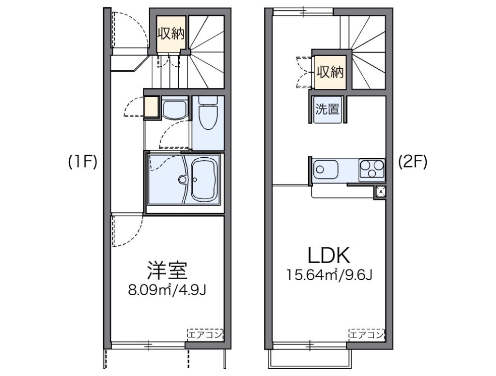 レオネクストオアシス(1LDK/1階)の間取り写真