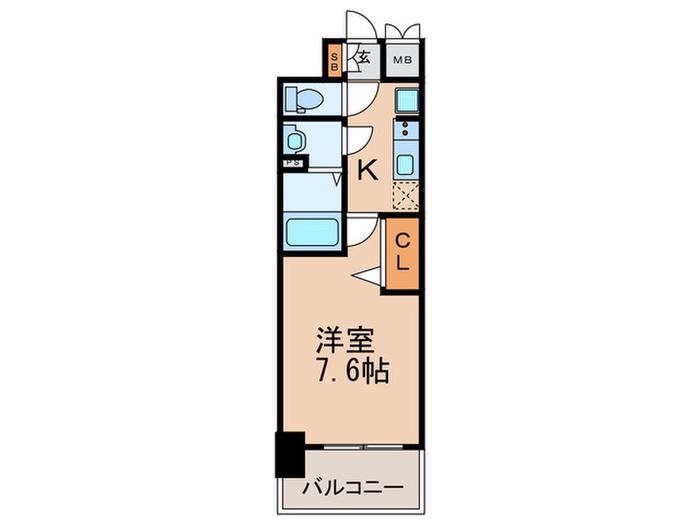 プレサンス難波フィールド(1K/8階)の間取り写真
