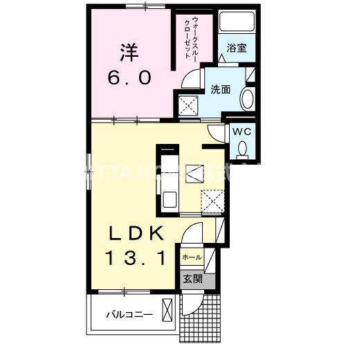 カーサ レイナ(1LDK/1階)の間取り写真