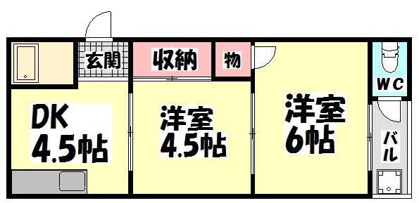 リメイン和泉(2DK/2階)の間取り写真
