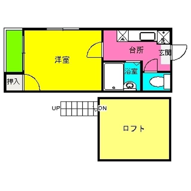 シュノンソー博多(1K/2階)の間取り写真