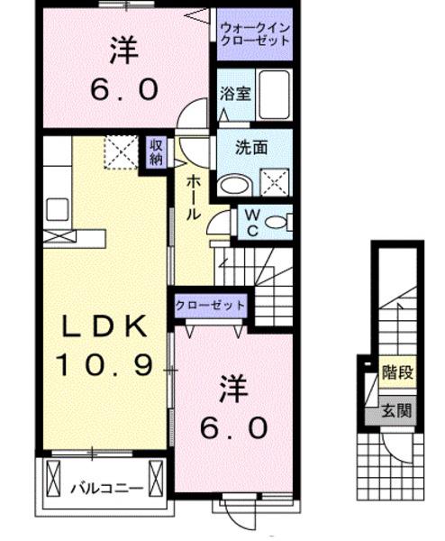 ビッグフォレストⅢ(2LDK/2階)の間取り写真