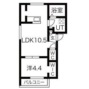 PRINZENPARK(1LDK/1階)の間取り写真