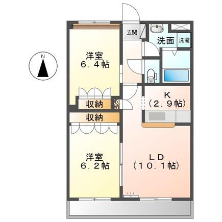 クオリティーパレス(2LDK/1階)の間取り写真