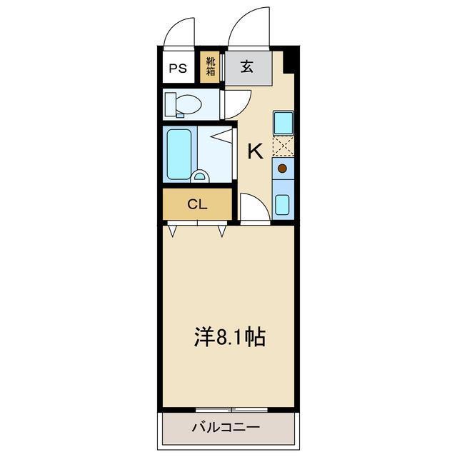 コートシャンベル(1K/7階)の間取り写真
