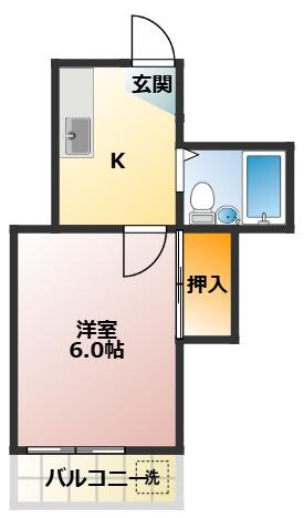 ピア氷川台(1K/1階)の間取り写真