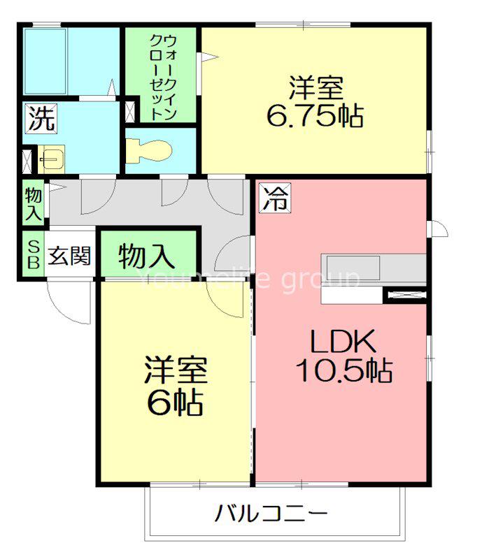 コンフォート 壱番館・弐番館 II(2LDK/2階)の間取り写真