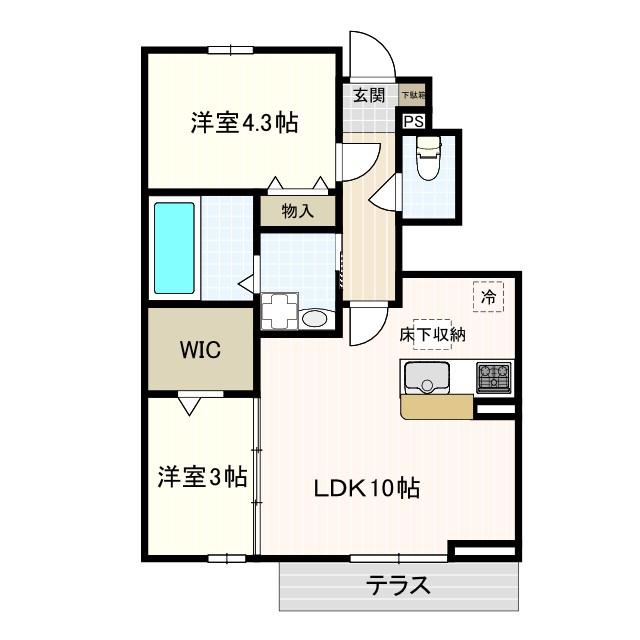 サンハイム宮前(2LDK/1階)の間取り写真