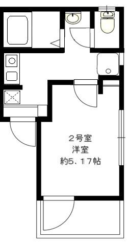 LEAVEL LECO リーヴェルLECOS神奈川新町(1K/1階)の間取り写真